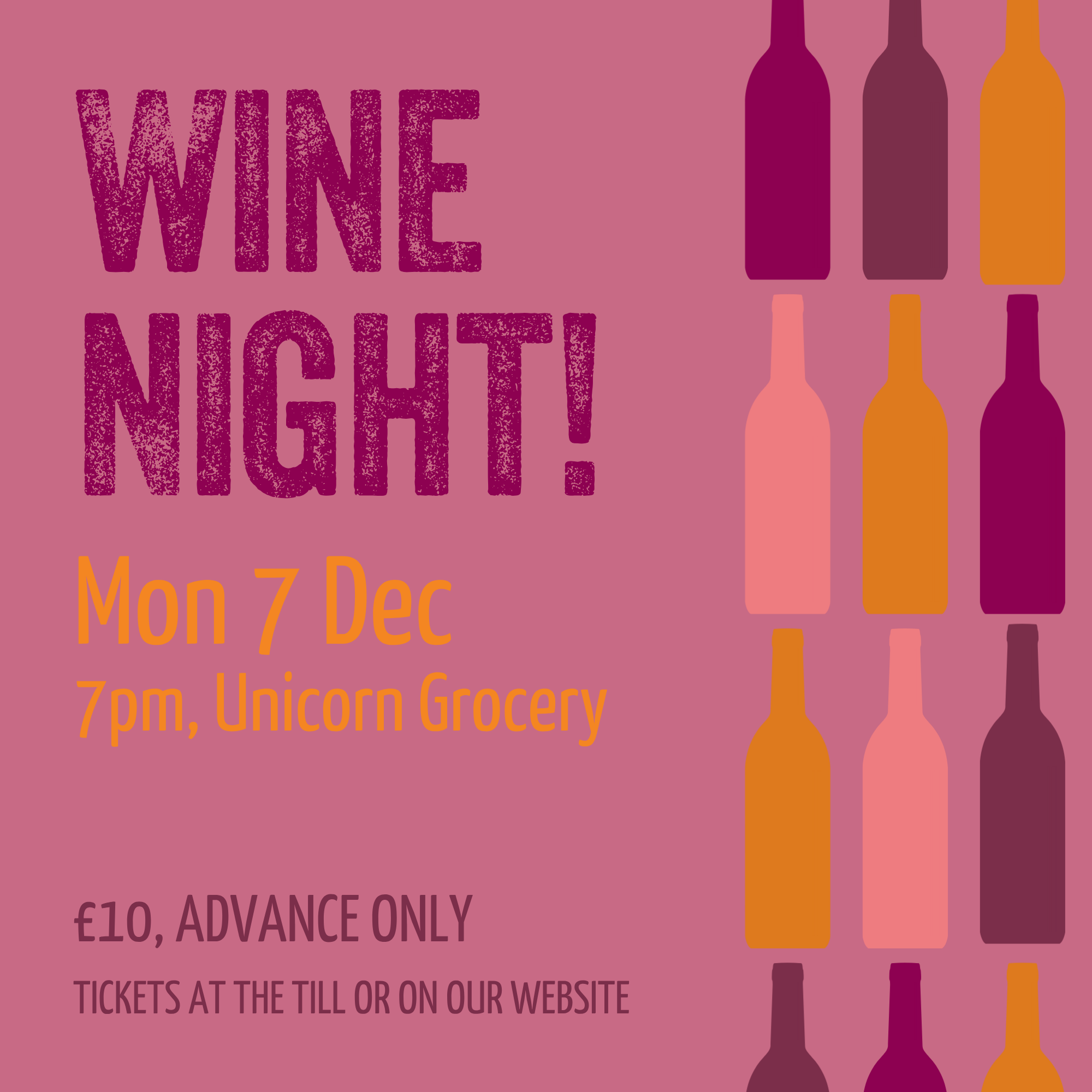 Winter Wine Tasting - 7pm, Mon 7th December 2026